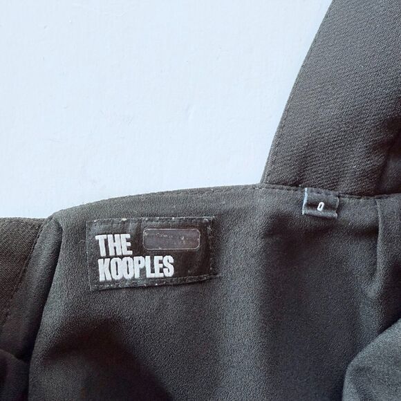 The Kooples Women's Ruffle Open Back Thick Strap Mini Dress in Black Sz 0 (US 2) - Picture 9 of 15